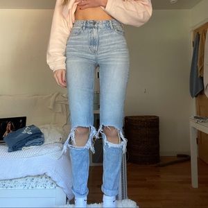 american eagle mom jeans size 0